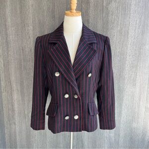 Vintage Givenchy Nouvelle Boutique I. Magnin Striped Double-Breasted Jacket